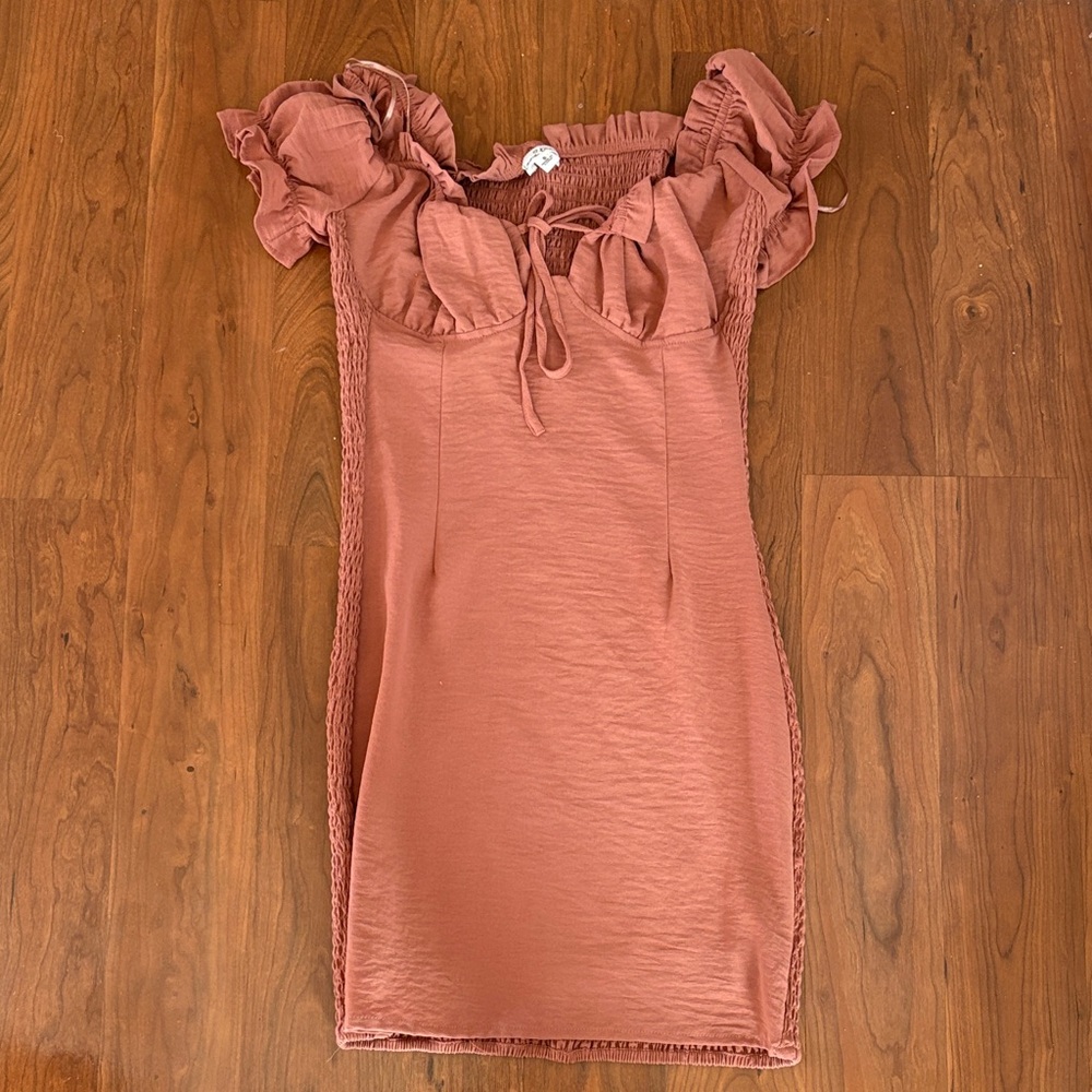 Smocked Dress in Coral
